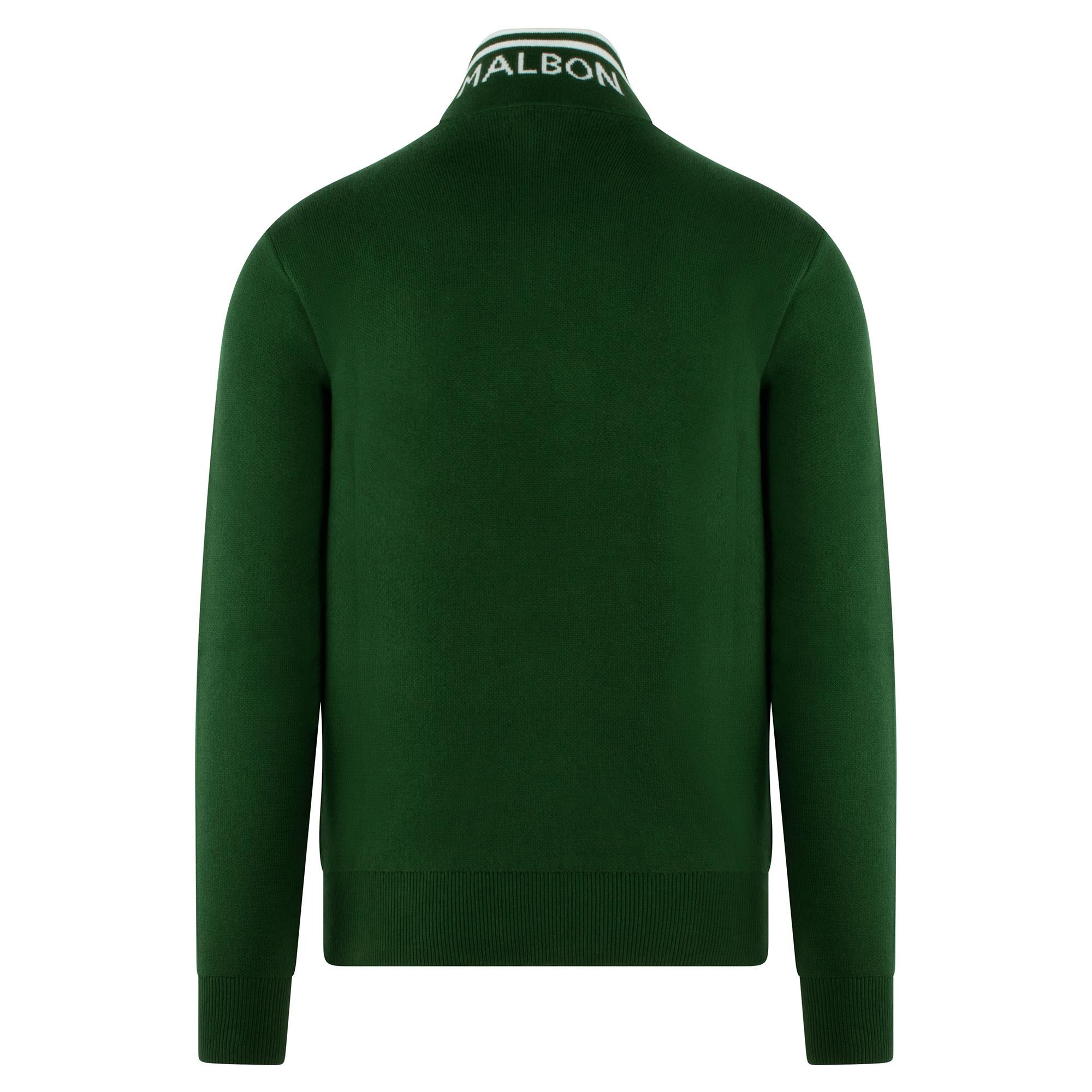 Malbon Golf Cooper Bucket Sorrel Knit Quarter Zip Sweater Evergreen
